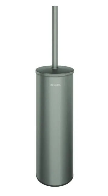 WC brush set wall mounted with lid metallised anth. st steel