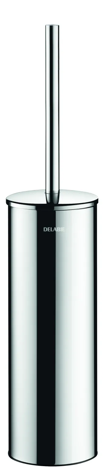 WC brush set wall mounted with lid polished stainless steel